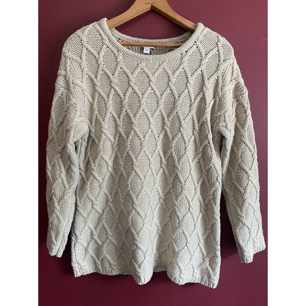 Pure Jill Women’s Small Knit Sweater Cream Aron Style Chunky